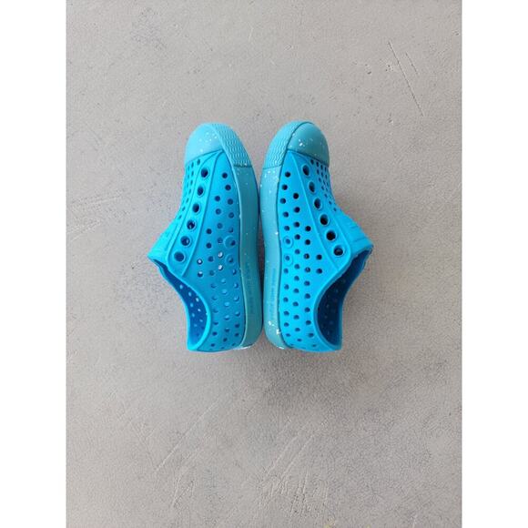 Native Jefferson Bloom Speckled‎ Blue Rubber Slip-On Sneakers Size 4 (Baby) - Picture 5 of 8